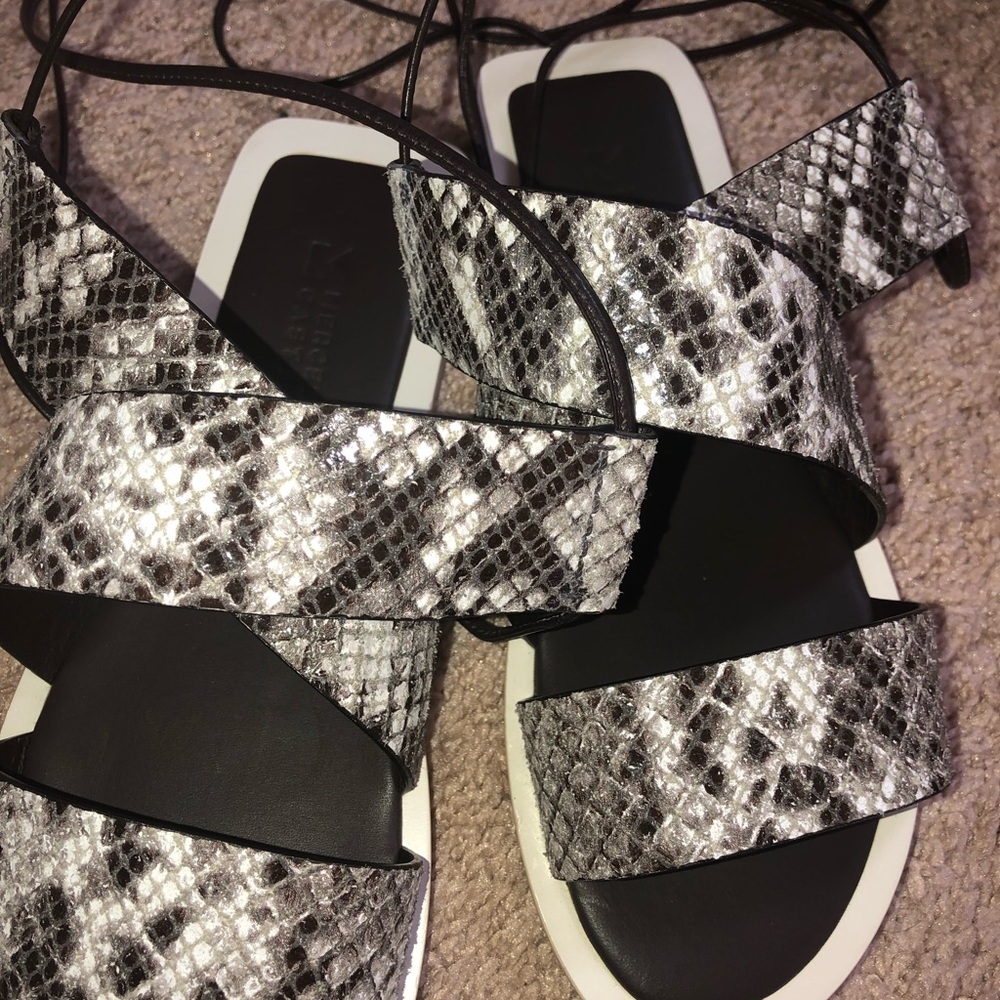 Mercedes Castillo Lace Up Sandal Python Print New - image 2